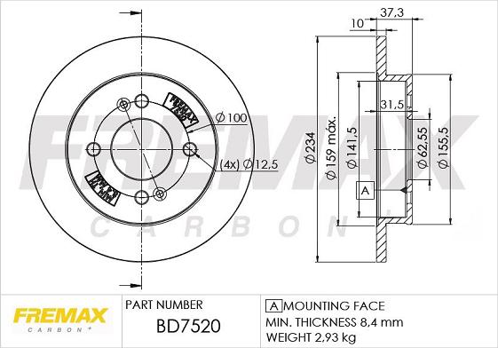 FREMAX BD-7520 - Brake Disc autospares.lv