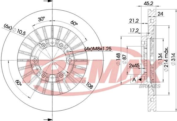 FREMAX BD-7043 - Brake Disc autospares.lv