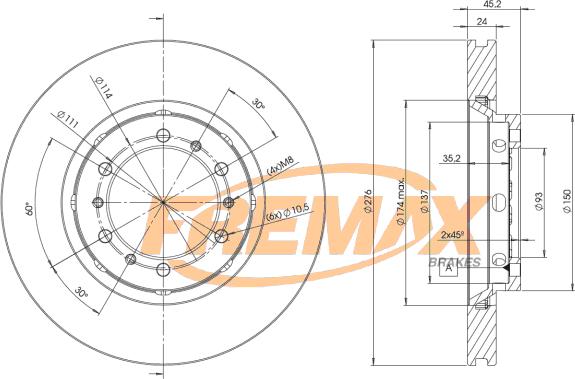 FREMAX BD-7042 - Brake Disc autospares.lv