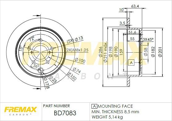 FREMAX BD-7083 - Brake Disc autospares.lv