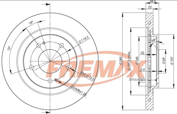 FREMAX BD-7039 - Brake Disc autospares.lv