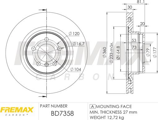 FREMAX BD-7358 - Brake Disc autospares.lv