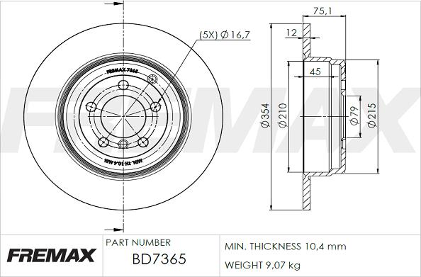 FREMAX BD-7365 - Brake Disc autospares.lv