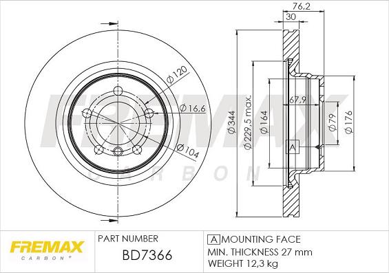 FREMAX BD-7366 - Brake Disc autospares.lv