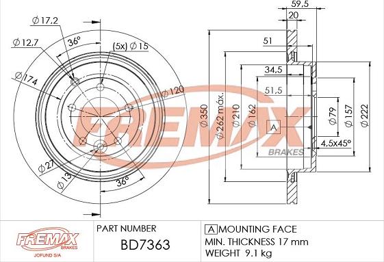 FREMAX BD-7363 - Brake Disc autospares.lv