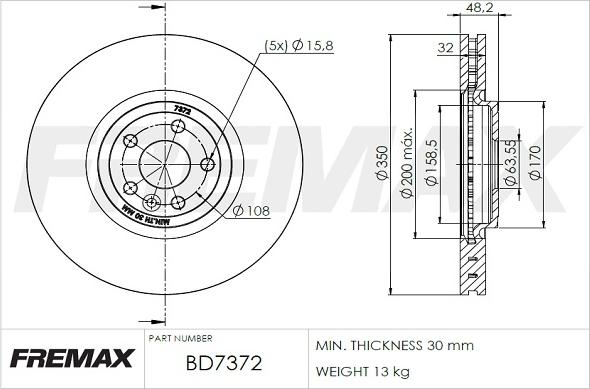 FREMAX BD-7372 - Brake Disc autospares.lv