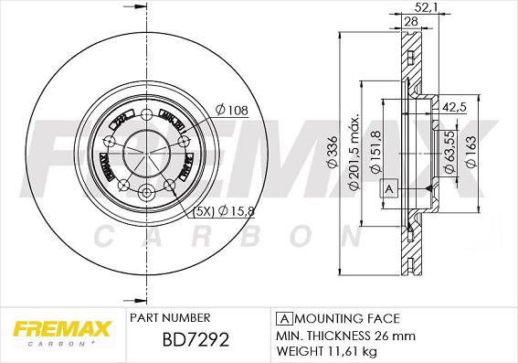 FREMAX BD-7292 - Brake Disc autospares.lv