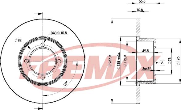 FREMAX BD-7739 - Brake Disc autospares.lv