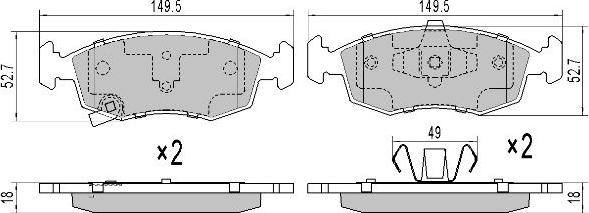 FREMAX FBP-1948 - Brake Pad Set, disc brake autospares.lv