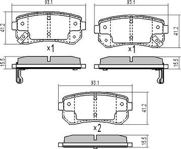 FREMAX FBP-1485 - Brake Pad Set, disc brake autospares.lv