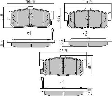 FREMAX FBP-1593 - Brake Pad Set, disc brake autospares.lv