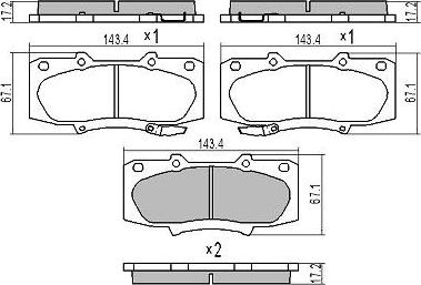 FREMAX FBP-1548 - Brake Pad Set, disc brake autospares.lv