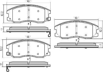 FREMAX FBP-1500 - Brake Pad Set, disc brake autospares.lv