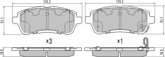 FREMAX FBP-1645 - Brake Pad Set, disc brake autospares.lv