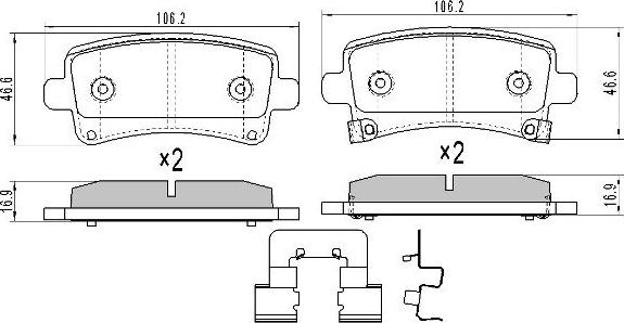 FREMAX FBP-1662 - Brake Pad Set, disc brake autospares.lv