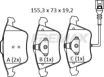 FREMAX FBP-1899 - Brake Pad Set, disc brake autospares.lv