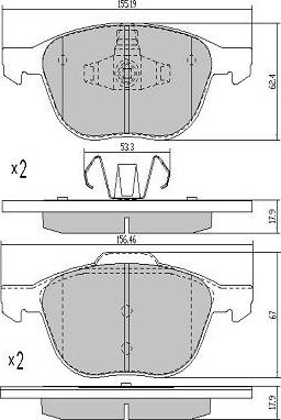 FREMAX FBP-1362 - Brake Pad Set, disc brake autospares.lv