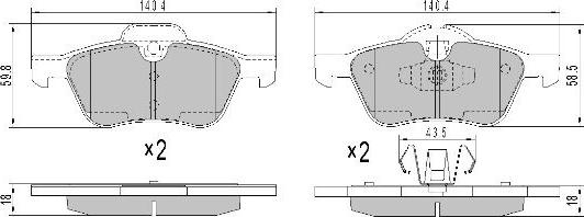 FREMAX FBP-1248 - Brake Pad Set, disc brake autospares.lv