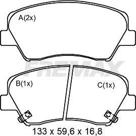 FREMAX FBP-2502 - Brake Pad Set, disc brake autospares.lv