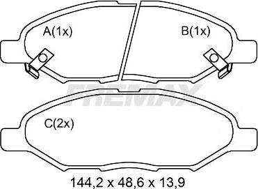 FREMAX FBP-2133 - Brake Pad Set, disc brake autospares.lv