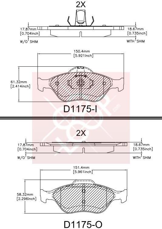 Friction Master MKD1175 - Brake Pad Set, disc brake autospares.lv