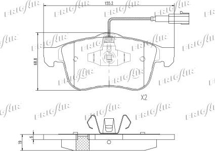 Frigair PD04.549 - Brake Pad Set, disc brake autospares.lv