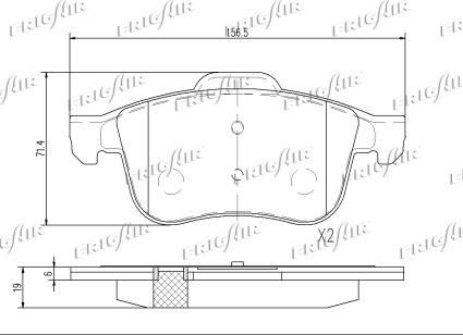 Frigair PD04.549 - Brake Pad Set, disc brake autospares.lv