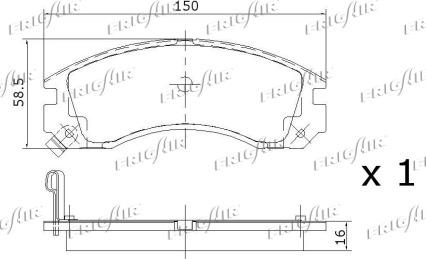 Frigair PD03.502 - Brake Pad Set, disc brake autospares.lv