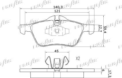 Frigair PD02.506 - Brake Pad Set, disc brake autospares.lv