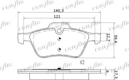 Frigair PD02.506 - Brake Pad Set, disc brake autospares.lv