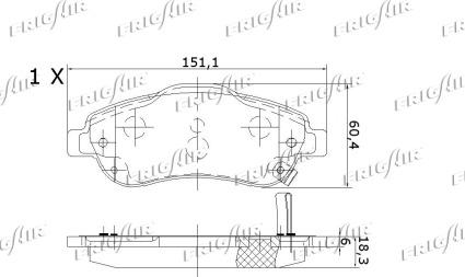 Frigair PD19.507 - Brake Pad Set, disc brake autospares.lv