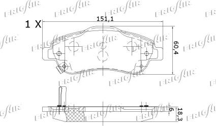 Frigair PD19.507 - Brake Pad Set, disc brake autospares.lv