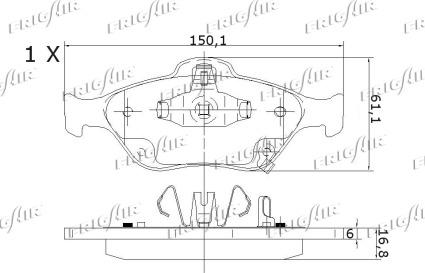 Frigair PD15.523 - Brake Pad Set, disc brake autospares.lv