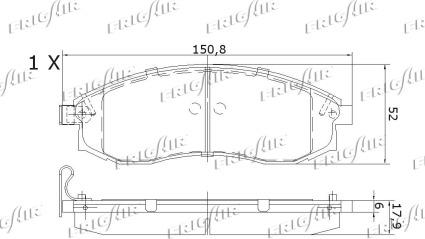 Frigair PD16.508 - Brake Pad Set, disc brake autospares.lv