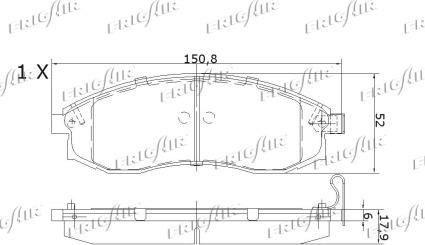 Frigair PD16.508 - Brake Pad Set, disc brake autospares.lv