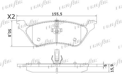 Frigair PD18.504 - Brake Pad Set, disc brake autospares.lv