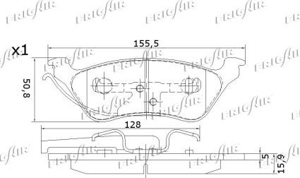 Frigair PD18.504 - Brake Pad Set, disc brake autospares.lv