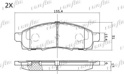 Frigair PD21.514 - Brake Pad Set, disc brake autospares.lv