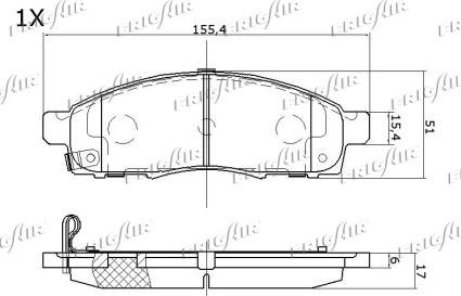 Frigair PD21.514 - Brake Pad Set, disc brake autospares.lv