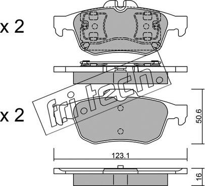 Fri.Tech. 990.0 - Brake Pad Set, disc brake autospares.lv