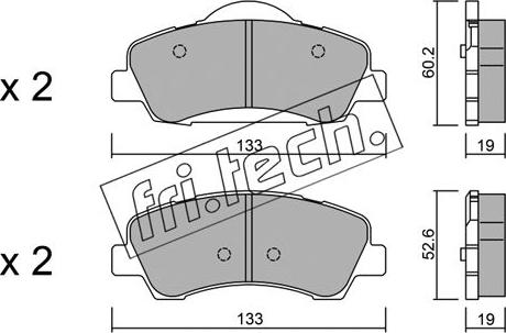 Fri.Tech. 998.0 - Brake Pad Set, disc brake autospares.lv