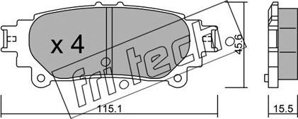 Fri.Tech. 955.0 - Brake Pad Set, disc brake autospares.lv