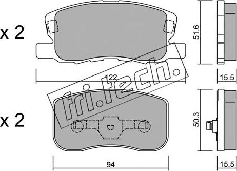 Fri.Tech. 956.0 - Brake Pad Set, disc brake autospares.lv