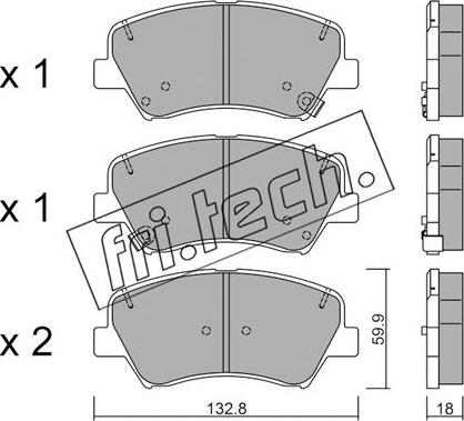 Fri.Tech. 960.0 - Brake Pad Set, disc brake autospares.lv