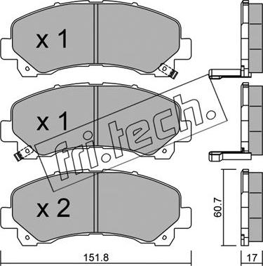 Fri.Tech. 919.0 - Brake Pad Set, disc brake autospares.lv