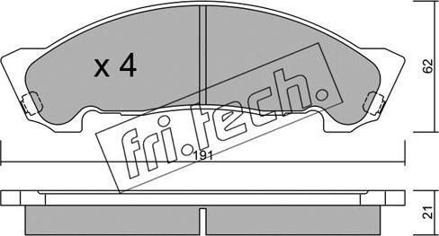 Fri.Tech. 988.0 - Brake Pad Set, disc brake autospares.lv