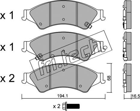 Fri.Tech. 987.0 - Brake Pad Set, disc brake autospares.lv