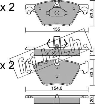 Fri.Tech. 935.0 - Brake Pad Set, disc brake autospares.lv