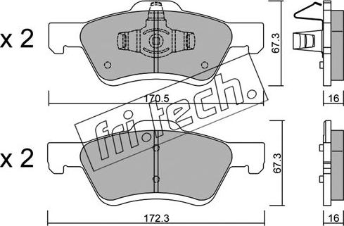 Fri.Tech. 923.0 - Brake Pad Set, disc brake autospares.lv