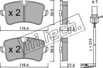 Fri.Tech. 971.0W - Brake Pad Set, disc brake autospares.lv